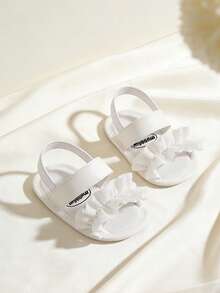 Sandalias con volantes para bebés niñas, zapatos para bebés antideslizantes, zapatos de princesa - Blanco - Ver 5