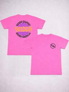 Stonewashed Basic Comfortable T-Shirt For Everyday Wear, Sizes PP To GG, Volcom Art Streetwear Urban Culture Street Fashion Street Graffiti Skater Skateboard Shirt Blouse Unisex Men's Women's 100% Cotton Top Premium Streetwear New Release Immediate Shipping Various Colors!! Plus Size - Rosa - 查看 3
