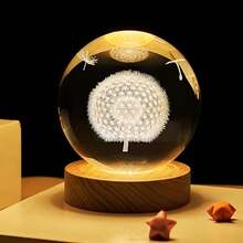 3D Laser Engraved Elephant Crystal Sphere Ornament With Wooden Base, Auto Multi-Color Glow Crystal Globe Table Decor, Wildlife Animal Keepsake Gift For Home Bedroom Desk Display, USB Powered, No Batteries Needed, Not Waterproof - Multicolor - View 19