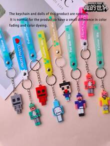 6 móc khóa hình tượng Totem Bất Tử trong Minecraft (ngẫu nhiên), mặt dây chuyền hình tượng nhỏ bằng cao su mềm sáng tạo. - Nhiều màu - Xem 15