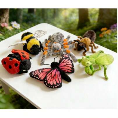 1pc Realistic Plush Insect Doll, Ladybug/Bee/Butterfly/Mantis/Ant, Funny Gag Gift, Cute Detailed Features, Soft Stuffed, Multiple Styles Available, Ideal Home/Bedroom Decor