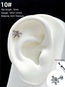 1 chiếc khuyên môi bằng titan thời trang, ren trong, hình hoa, đá opal, ngọc lam 5A, chất liệu G23 cao cấp, khuyên môi hình chữ thập, hình trái tim, nơ, khuyên tai daith, khuyên mũi, trang sức septum, hình nhện, bướm, sao, khuyên tai rook, khuyên septum có bản lề, hình sao biển, hình ốc xà cừ, khuyên tai helix, khuyên tai tragus, khuyên môi labret, khuyên môi Monroe, khuyên môi có ren trên, khuyên tai dạng phẳng, khuyên tai conch, labret, Monroe, Medusa, khuyên môi và mũi cho nữ, thích hợp đeo hàng ngày, quà tặng Giáng sinh và Halloween. - Nhiều màu - Xem 10