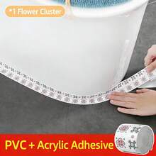 1 Cuộn (1,5m/59,05in) Băng keo chống nấm mốc, chống thấm nước, họa tiết hoa tối giản, thích hợp cho nhà cửa, nhà bếp, bồn rửa, mặt bàn, dải bịt kín chống thấm nước, phòng tắm, nhà vệ sinh, chậu rửa, chất trám khe chống nấm mốc, vật tư vệ sinh nhà cửa. - Nhiều màu - Xem 8