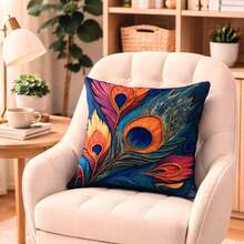 1 chiếc vỏ gối trang trí thêu lông công phong cách Bohemian, kiểu dáng cổ điển sang trọng, chất liệu vải polyester in một mặt, thích hợp cho tiệc tùng, phòng ngủ, phòng khách, ghế sofa, trang trí giường, có thể giặt máy (không bao gồm ruột gối). - Nhiều màu - Xem 4