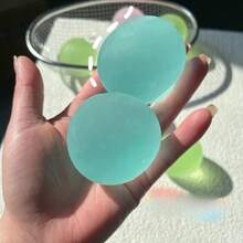 Squishy Blue Maltose Squeeze Toy Transparent Mochi Sensory Fidget Toy Coconut Oil Ball Slow-Rebound Decompression Toy X-Mas Gift - 1 cái màu xanh dương - Xem 3