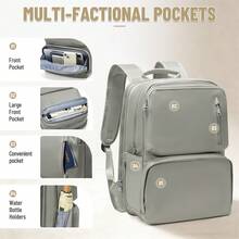 Large Capacity Laptop Backpack, Fashionable Waterproof Business Travel Backpack With Multiple Pockets, Suitable For Work, School, Commute And Leisure - Multicolor - View 6