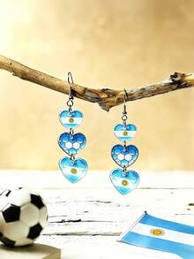 Đôi bông tai acrylic hình trái tim ba lớp. Thích hợp cho phái nữ đeo trong những dịp đặc biệt và các bữa tiệc. - Nhiều màu - Xem 7