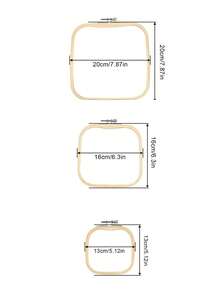 3 PiecesEmbroidery Ring, Square Bamboo Adjustable Frame, Square Embroidery Ring For Cross Stitch Craft Sewing, Small Embroidery Products Diy Embroidery Tools Diy Hand Embroidery Tool Kit, Suitable For Arts And Crafts, Convenient Sewing, Cross Stitch Products And Home Decoration - Multicolor - View 11