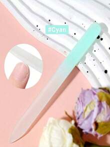 5pcs/1pc Glass Nail File Professional Manicure Tool For Natural Nails, Gradient Color Polishing And Care, Suitable For Salon Gifts (Macaron Color) - Multicolor - View 4