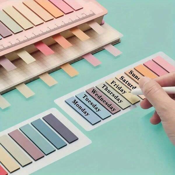 200pcs/Pack Colorful Transparent Bookmarks & Labels, Semi-Transparent PET Material, Waterproof, Reusable, Easy To Write, Quick Drying, Suitable For Book Marking, Page Indexing, File Organizing, Diary, Study And Office