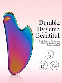 Dụng cụ massage mặt Gua Sha bằng thép không gỉ màu đen bóng - Dụng cụ Gua Sha, dụng cụ tạo hình khuôn mặt, dụng cụ định hình cằm, dụng cụ giảm cằm đôi Gua Sha, dụng cụ chăm sóc da mặt - Nhiều màu - Xem 3