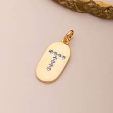 Letter A-Z Pendant With Sparkling Stones | Gold Oval Medal | Initial Name - Vàng - Xem 12