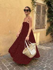 Chân váy kẻ caro Glamful phong cách thường ngày thanh lịch, váy đi du lịch, váy thường ngày cho nữ, váy dài thường ngày, trang phục nghỉ hè, trang phục đi du lịch cho nữ - Màu Đỏ Sâu - Xem 1