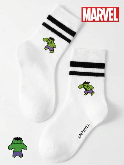  1/5 pares de calcetines hasta el tobillo cómodos con estampado de superhéroes de Marvel para niños - Suaves, transpirables, alta elasticidad, que absorben la humedad, de moda - Adecuados para regalos, fiestas, uso diario de verano y ocasiones casuales