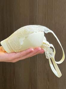 Áo ngực không gọng cài trước dành cho phụ nữ nhỏ nhắn, nâng đỡ và tôn dáng vòng một, thiết kế lưng gợi cảm. - trắng - Xem 4
