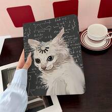 1个趣味猫咪数学公式黑板印花保护套，兼容iPad Air 6/5/4、10英寸（10.9英寸）、Pro 2024/M3/A16 2025，高品质保护套，适合工作、旅行和居家使用，也兼容三星Galaxy Tab A8/A9+/S6 Lite/S7/S9 FE+/S10+、iPad 5/5 Pro/6/6 Pro/7/7 Pro/24S Pro - 彩色 - 查看 3