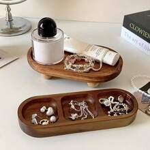 1 hộp đựng trang sức bằng gỗ, hộp đựng trang sức để bàn đa năng đựng vòng cổ, vòng tay, đồng hồ, hạt cườm - giá đỡ trang sức bằng gỗ hình chữ nhật, không cần điện, tháp đựng trang sức trang trí nhà cửa - Nhiều màu - Xem 7