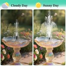 Honche Solar Fountain Pump Kit With Separate Solar Panel, 1.8 W Upgraded Solar Water Pump With 3 M Long Cable & 4 Nozzles Solar Water Fountain For Bird Bath, Outdoor Pond, Patio Garden No Power Storage - 黑色 - 查看 5