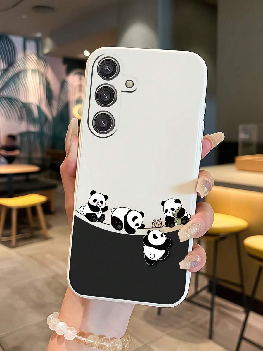 Ốp lưng điện thoại silicon mềm hình gấu trúc dễ thương, tương thích với Galaxy S26 S25 S24 Ultra S24 Plus S24 FE S23 S22 A55 A54 A53 A52 A50 A30 A42 A35 A34 A33 A25 A24 A20 A30 A15 A17, Smart 8/ Hot 40i/ Spark 20/ Spark 20C/ Spark Go 2024/ Moto G84/Honor X9b X9A X9D X7B X9C X6A 8X X7 X8 X8C X8B Y9S Y9A Y7P Y7P/1+ - màu đen - Xem 1