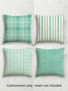 4pcs Bohemian Style Vintage Throw Pillow Covers, Minimalist Fashionable Line Pattern Cushion Covers, Super Soft Comfortable, Best Seller, Hidden Zipper, Machine Washable, Decorative Pillow Covers For Home, Sofa, Living Room, Bedroom, No Pillow Insert - Mint Green - View 10