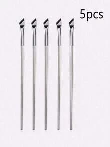 1/2/3/4/5pcs Fine Angled Eyeliner Brush, Slanted Flat Eyebrow Makeup Beauty Tools,Eyebrow Brush,Eyeshadow Brush,Spoolie,Spoolie Brush,Giveaways - Bạc - Xem 14