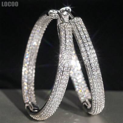 1对浪漫立方氧化锆耳环，专为女性设计，适合婚礼、订婚、周年纪念派对、情人节礼物