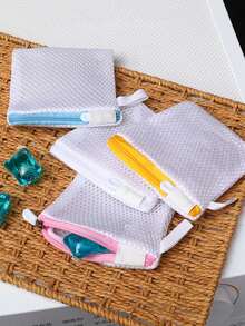 4pcs/1pc Zippered Laundry Bags, Reusable Mesh Laundry Bags Prevent Sticking And Stains, Can Hold Laundry Pods And Scent Beads, Washing Machine Accessory For Delicate Clothes - Multicolor - View 2