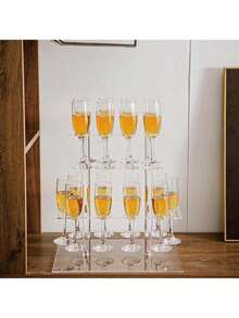 1 chiếc giá đỡ ly sâm panh bằng acrylic thanh lịch, kiểu dáng tối giản hiện đại, trong suốt, thích hợp cho tiệc tùng, đám cưới, Giáng sinh. - trong suốt - Xem 5