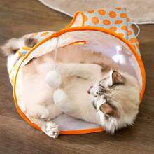 1pc Interactive Cat Tunnel Toy With Hole And Ball, Entertaining Pet Toy - Multicolor - View 9