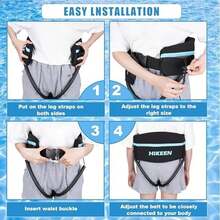 Hikeen Swim Belt For Adults/Kids,Water Aerobics Equipment With Fixing Straps And Zipped Pocket,Adults Pool Exercise Equipment For Pool Exercises And Workouts - Black-plus Size - View 6