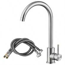 360° Modern Kitchen Sink Mixer Taps Swivel Spout Single Lever Tap Mono Faucet - Silver - View 2