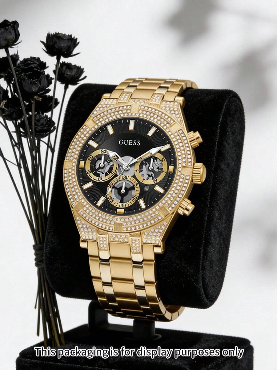 Guess Men's Multifunctional Watch, Stainless Steel, Unique Design, Pointer Watch, Looks Handsome And Versatile, Business Casual Style, Suitable For Daily Wear, As A Gift For Her And Him, Father's Day, Anniversaries.GW0455G2 - Black - View 1