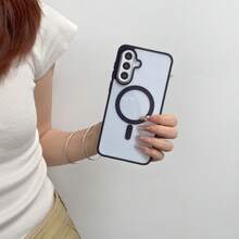 手機殼適用於 Galaxy A56 A36 A26 A16 A06 S26 S25 FE A57 A37 A17 A07，強力磁吸保護殼，輕薄防震殼，適用於 S26 Ultra S25 Ultra S24 Ultra S23 Ultra，半透明硬質背板 - 暗紫色 - 查看 5