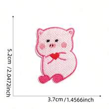 1pc Cute Pink Pig Embroidered Patch, Cartoon Animal Embroidery Sticker For Computer, Shoes, Bags, DIY - Pink Pig Patch - View 17