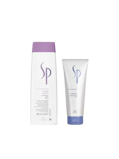 Wella [Bundle] SP System Professional Clear Scalp Shampoo 250 Ml + Hydrate Conditioner 200 Ml