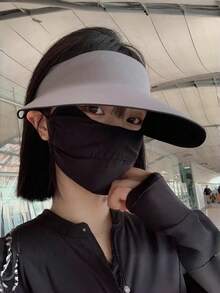 1顶无缝夏季防晒帽，透气宽檐遮阳帽，防紫外线户外运动骑行帽 - 灰色 - 查看 9