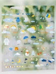 1pc Weather Die-Cutting Planner DIY Decorative Tape, Featuring Cute Cloud, Rainbow, And Snowflake Designs, For DIY Crafts,Junk Journal Supplies, School Supplies,Back To School - A - View 9
