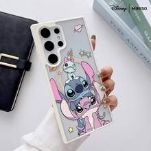 Ốp lưng điện thoại trong suốt có nam châm in chữ Stitch của MINISO Disney, vỏ bảo vệ cho Samsung S26 Ultra/S26 Edge/S26 Plus/S26/S25 Ultra/S25 Plus/S25/S25FE/S25Edge/S24Ultra/S24Plus/S24/S24FE/S23FE/S23Ultra/S23Plus/S23/S22Ultra/S22Plus/S22/A15/A16/A17/A35/A36//A54/A55/A56/ Quà tặng Giáng sinh cho bạn gái - Hồng - Xem 2