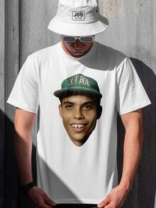 Ronaldo's 90s Career Phenomenon T-Shirt, 100% Cotton, Unisex, Men's, Women's, Plus Size, Autumn/Winter Blouse, World Cup - 白色 - 查看 1