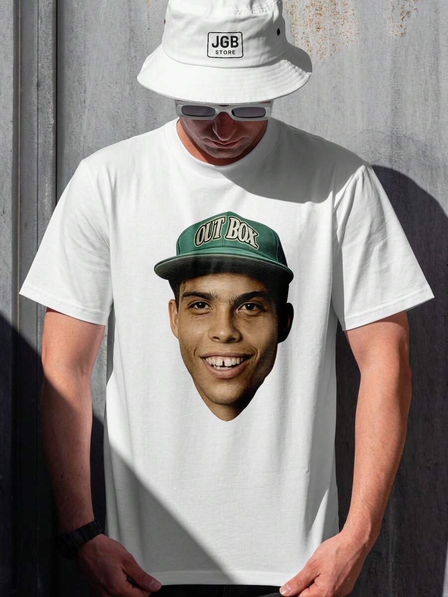 Ronaldo's 90s Career Phenomenon T-Shirt, 100% Cotton, Unisex, Men's, Women's, Plus Size, Autumn/Winter Blouse, World Cup - 白色 - 查看 1