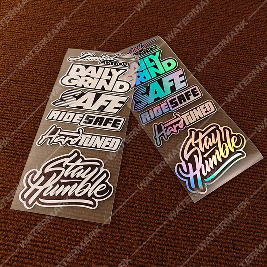 6pcs JDM Motorcycle Stickers, Waterproof & Sunproof Decals, Suitable For Motorcycle Front Cover, Fuel Tank, Racing Helmet, Scooter Body - Scratch Cover & Decorative Sticker Film
