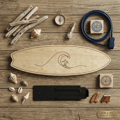 1pc Wooden Surfboard Decor Wall Hanging, Highly Creative And Easy To Decorate, Realistic Surfboard For Personalized Display In Bedroom, Suitable For Home, Living Room, Minimalist, Bohemian, Wabi-Sabi Style, Unique Gift For Her, Mom, Housewarming