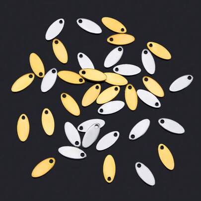 20pcs Stainless Steel Oval Blank Pendant Bails For DIY Jewelry Making Bracelet Necklace Accessories