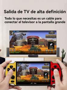 1pc Multifunctional Pocket Handheld Game Console With 11000 Classic Nostalgic Games 13 Simulators Support To TV Rechargeable Supports E-Books Music Videos Pictures Recording Archives Calculators Stopwatches 5.1-Inch High-Definition Screen PSP Console - Multicolor - View 6