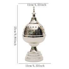 This Iron Incense Burner Is Particularly Suitable For Use On Holidays And Other Occasions. It Is 32cm High And Adopts A Beige And Black Color Scheme, And Can Also Be Used As A Minimalist Indoor Aromatherapy Device. It Elegantly And Naturally Combines The Dual Functions Of An Aromatherapy Tool And A Fragrance Diffuser, Infusing The Space With A Refreshing And Energizing Aroma. - Large Porous Incense Burner - View 7
