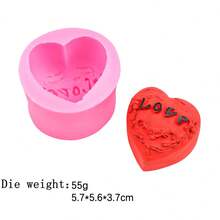 3件套心形蝴蝶结硅胶模具，节日礼物翻糖蛋糕巧克力蜡烛DIY模具 - A - 查看 4