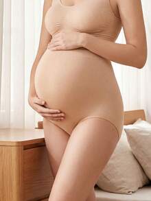 Women's High Waist Breathable Pregnancy Panties Soft Seamless Maternity Underwear Hipster Panties Over Bump - Da - Xem 3