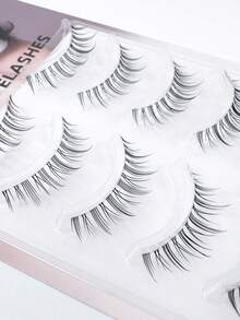 5 Cặp lông mi giả hoạt hình, lông mi giả hình quỷ hoạt hình thân mảnh trong suốt, lông mi giả mô phỏng tự nhiên siêu mềm, phù hợp cho người mới bắt đầu, 1.3cm - màu đen - Xem 4