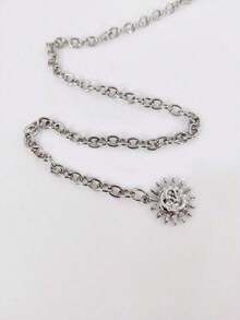 1pc Women's Fashionable Gold Metallic Sunflower Chain Waist Belt, Casual Tassel Flower Body Chain Accessory Fall, Autumn, Halloween - 金子 - 查看 11