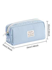 1pc Simple Solid Color Lucky Marshmallow Student Stationery Pencil Case, Large Capacity Desk Pencil Box, Multi-Pocket Organizer Design Pen Bag, Suitable For School, Office And Travel - Fit For Students, Professionals, Men And Women, School Stationery Storage Box, Multi-Function Storage Box, Secure Zipper Closure, Pencil Case - Multicolor - View 2